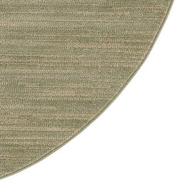 HomeRoots 8' Green and Gold Abstract Area Rug - Stylish Indoor/Outdoor Round Accent for Modern Spaces 572567