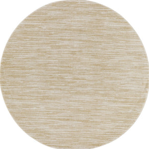 HomeRoots 8' Ivory and Gold Round Abstract Area Rug – Stylish, Durable, Indoor Outdoor Carpet for Any Space 572568