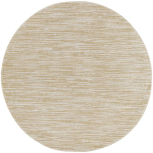 HomeRoots 8' Ivory and Gold Round Abstract Area Rug – Stylish, Durable, Indoor Outdoor Carpet for Any Space 572568