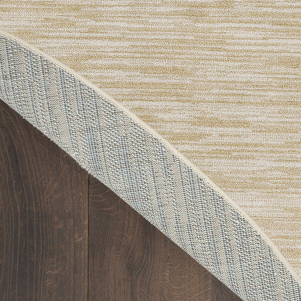 HomeRoots 8' Ivory and Gold Round Abstract Area Rug – Stylish, Durable, Indoor Outdoor Carpet for Any Space 572568