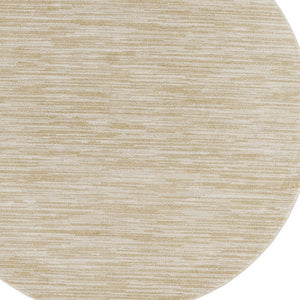 HomeRoots 8' Ivory and Gold Round Abstract Area Rug – Stylish, Durable, Indoor Outdoor Carpet for Any Space 572568