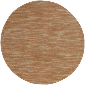 HomeRoots 8' Round Rust Abstract Area Rug - Stylish Indoor/Outdoor Geometric Design for Modern Spaces 572569
