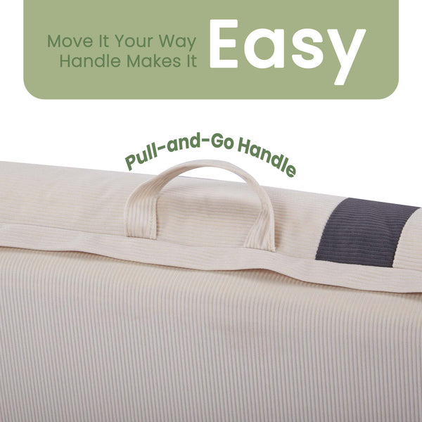 English Elm ARIA Modern Floor Sofa Bed with 6-Position Adjustable Back, Quick 5-Second Fold, Corduroy Comfort Beige W3391P324405