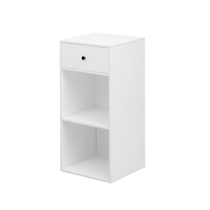 English Elm Simple White Sideboard Cabinet with Drawer Enclosed Storage for Dining Entryway W2761P230536