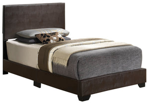 English Elm Aaron G1800-TB-UP Twin Bed with Durable Cappuccino PU Upholstery, Low-Profile Design, Ships Fast Beige 4 L x 33 W x 44 H B078108065