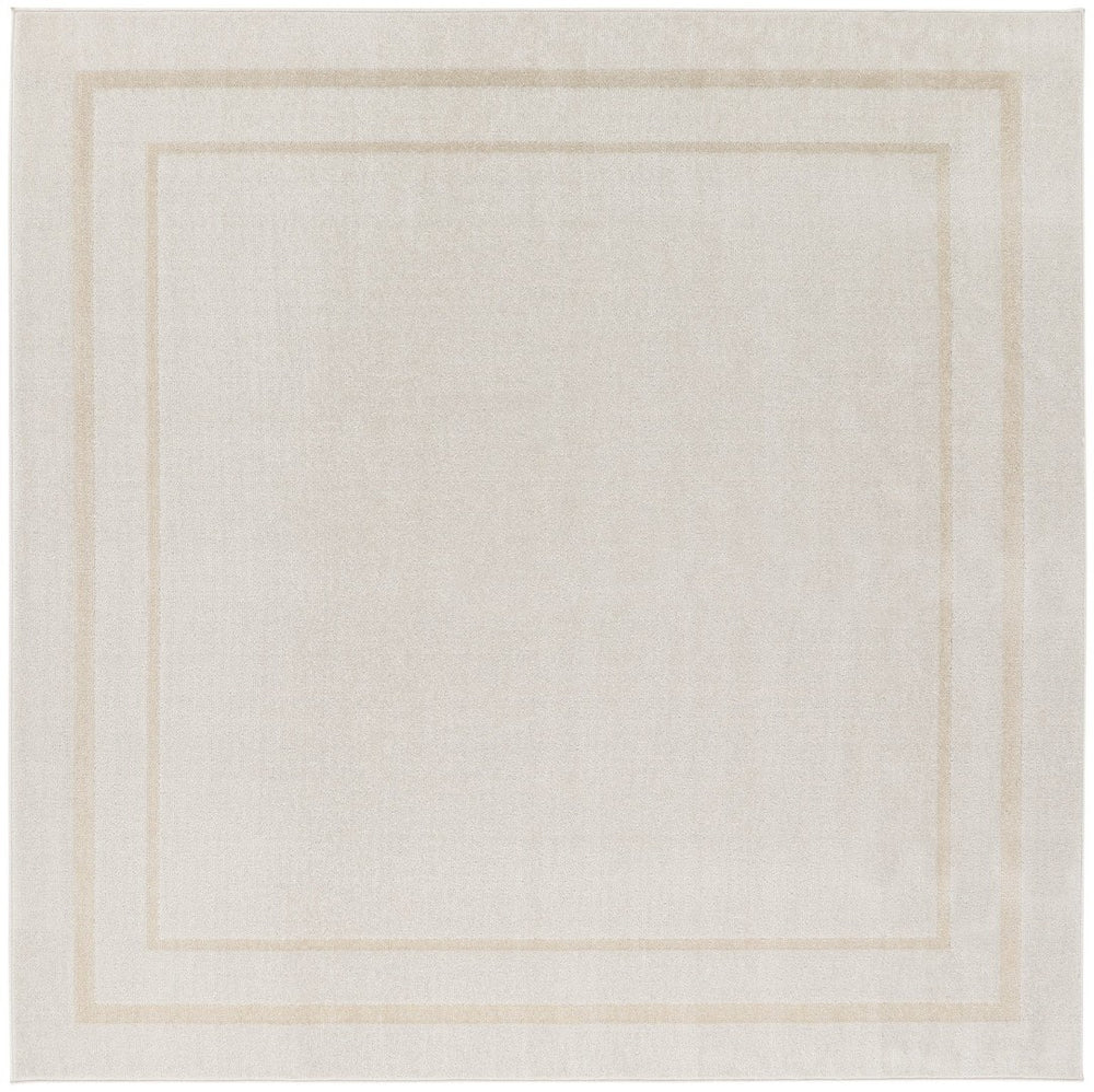 HomeRoots 7' Ivory and Gold Square Area Rug - Stylish Indoor/Outdoor Design, Low Maintenance & Durable Quality 572654