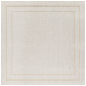 HomeRoots 7' Ivory and Gold Square Area Rug - Stylish Indoor/Outdoor Design, Low Maintenance & Durable Quality 572654