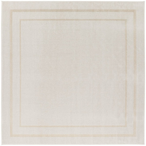 HomeRoots 7' Ivory and Gold Square Area Rug - Stylish Indoor/Outdoor Design, Low Maintenance & Durable Quality 572654