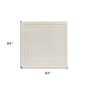 HomeRoots 7' Ivory and Gold Square Area Rug - Stylish Indoor/Outdoor Design, Low Maintenance & Durable Quality 572654