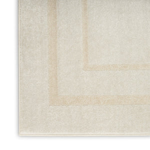 HomeRoots 7' Ivory and Gold Square Area Rug - Stylish Indoor/Outdoor Design, Low Maintenance & Durable Quality 572654