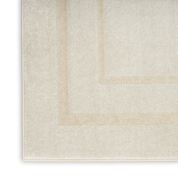 HomeRoots 7' Ivory and Gold Square Area Rug - Stylish Indoor/Outdoor Design, Low Maintenance & Durable Quality 572654