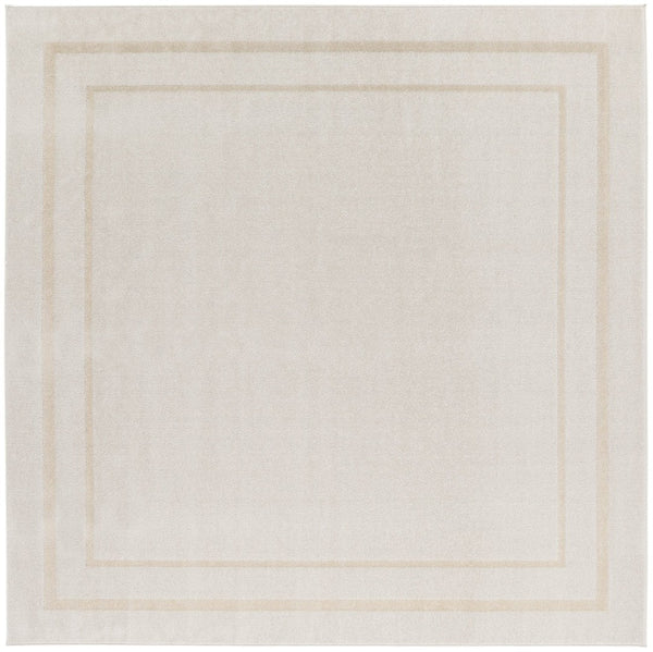 HomeRoots 7' Ivory and Gold Square Area Rug - Stylish Indoor/Outdoor Design, Low Maintenance & Durable Quality 572654