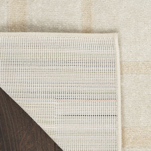 HomeRoots 7' Ivory and Gold Square Area Rug - Stylish Indoor/Outdoor Design, Low Maintenance & Durable Quality 572654