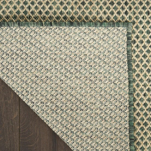 HomeRoots 8' Geometric Green Area Rug - Stylish Indoor/Outdoor Design, Durable, Fade-Resistant & Easy Care! 572668