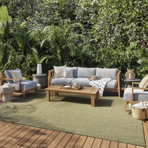 HomeRoots 8' Geometric Green Area Rug - Stylish Indoor/Outdoor Design, Durable, Fade-Resistant & Easy Care! 572668