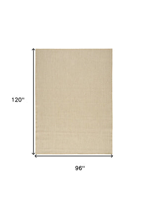 HomeRoots 8' X 10' Natural Geometric Area Rug - Stylish, Durable, Low-Maintenance Design for Indoor & Outdoor Use 572669