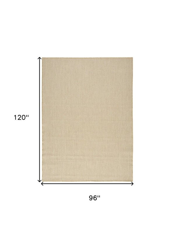 HomeRoots 8' X 10' Natural Geometric Area Rug - Stylish, Durable, Low-Maintenance Design for Indoor & Outdoor Use 572669