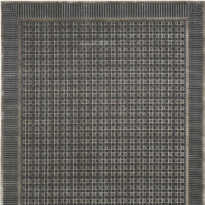 5x7 Black Geometric Area Rug Power Loomed Polyester for Modern Living Rooms