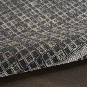 5x7 Black Geometric Area Rug Power Loomed Polyester for Modern Living Rooms