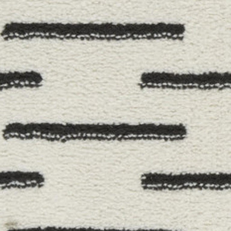 5x7 Ivory Geometric Area Rug Power Loomed Polyester for Modern Living Spaces