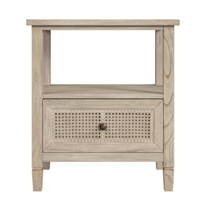 Butler Specialty Flagstaff 1-drawer Cane Nightstand With Elegant Desert Sand Finish And Classic Design, Perfect For Any Room Natural Mindi Wood,Mindi Veneer,Mdf,Cane 5727449-butler