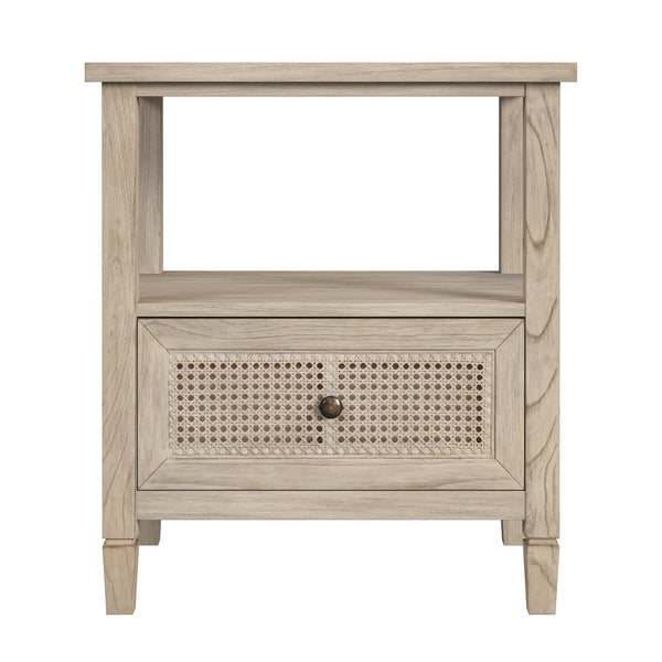 Butler Specialty Flagstaff 1-drawer Cane Nightstand With Elegant Desert Sand Finish And Classic Design, Perfect For Any Room Natural Mindi Wood,Mindi Veneer,Mdf,Cane 5727449-butler