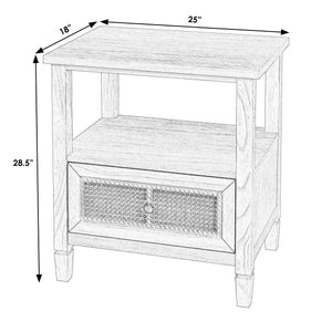 Butler Specialty Flagstaff 1-drawer Cane Nightstand With Elegant Desert Sand Finish And Classic Design, Perfect For Any Room Natural Mindi Wood,Mindi Veneer,Mdf,Cane 5727449-butler