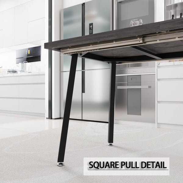 English Elm 55.12-70.87" Expandable Square Dining Table Set With 6 Cushioned Chairs - Modern Comfort & Style! W2189S00404