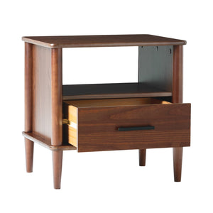 Spindle Mid-century Modern Nightstand with Drawer and Open Cubby for Stylish Storage Solutions