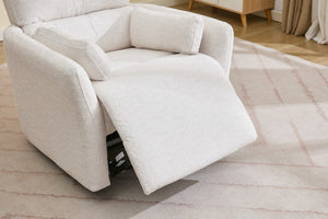 English Elm Lwp45 Power Swivel Recliner with Usb Port Wide Padded Seat for Media Rooms Beige W1805P394161