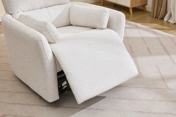 English Elm Lwp45 Power Swivel Recliner with Usb Port Wide Padded Seat for Media Rooms Beige W1805P394161