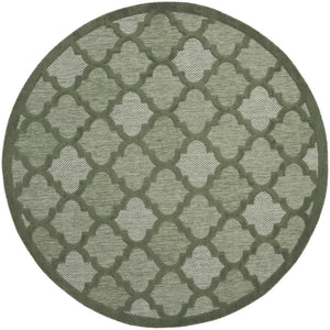 HomeRoots 8' Green Round Rug - Stylish Geometric Design for Indoor/Outdoor Spaces, Easy Care, Versatile Use 572803