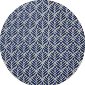 HomeRoots 5' Blue Round Floral Area Rug - Elegant, Durable, Indoor/Outdoor Carpet for Patios, Entryways & More! 572825