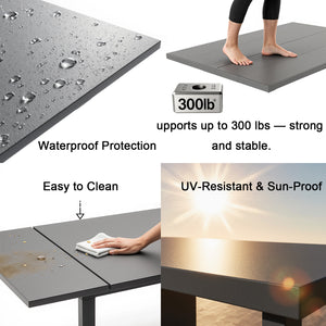 English Elm 7-Piece Eco-Friendly Outdoor Dining Set For 6 – Weather-Resistant Table & Chairs For Patio Fun! W3566S00012