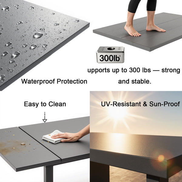 English Elm 7-Piece Eco-Friendly Outdoor Dining Set For 6 – Weather-Resistant Table & Chairs For Patio Fun! W3566S00012