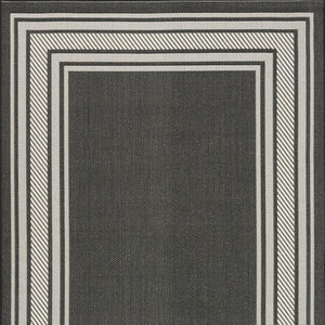 HomeRoots 6' X 9' Black Geometric Area Rug – Stylish Indoor & Outdoor Design for Modern Spaces, Easy Care! 572869