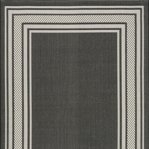 HomeRoots 6' X 9' Black Geometric Area Rug – Stylish Indoor & Outdoor Design for Modern Spaces, Easy Care! 572869