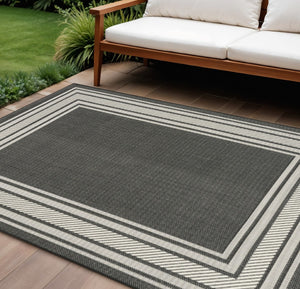 HomeRoots 6' X 9' Black Geometric Area Rug – Stylish Indoor & Outdoor Design for Modern Spaces, Easy Care! 572869