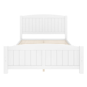 English Elm Full Metal Loft Bed with Sturdy Frame, Easy-Climb Ladder, Guardrails & Underbed Storage Space Light White W1580P374310