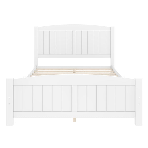 English Elm Full Metal Loft Bed with Sturdy Frame, Easy-Climb Ladder, Guardrails & Underbed Storage Space Light White W1580P374310