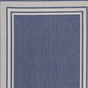HomeRoots 6' Navy Blue & Ivory Geometric Area Rug - Durable Indoor/Outdoor Design for Modern Spaces, 6' x 9' 572870