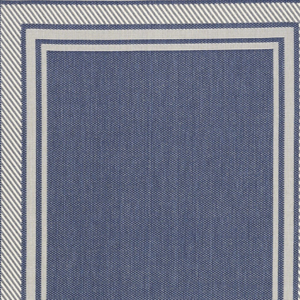 HomeRoots 6' Navy Blue & Ivory Geometric Area Rug - Durable Indoor/Outdoor Design for Modern Spaces, 6' x 9' 572870
