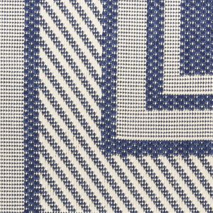 HomeRoots 6' Navy Blue & Ivory Geometric Area Rug - Durable Indoor/Outdoor Design for Modern Spaces, 6' x 9' 572870