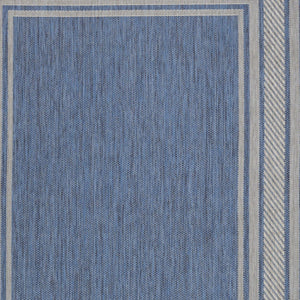 HomeRoots 6' Denim Blue & Ivory Geometric Area Rug - Stylish Indoor/Outdoor, Durable, Easy-Clean, Modern Design 572871