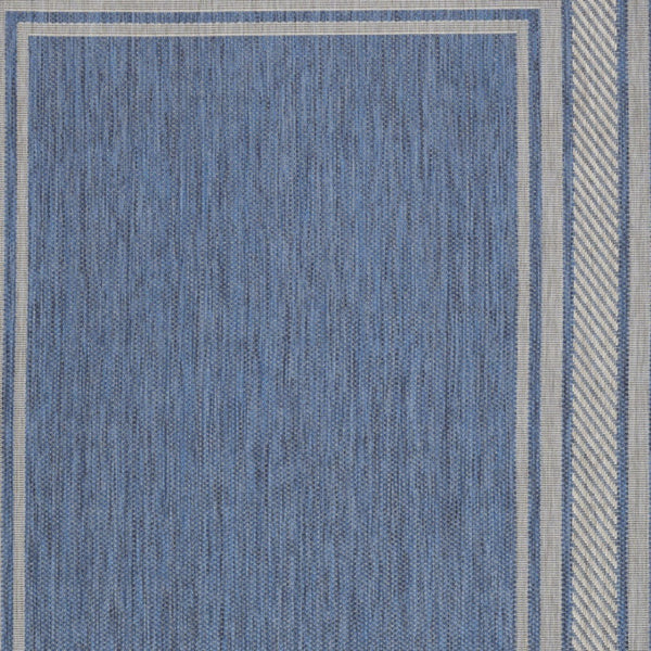 HomeRoots 6' Denim Blue & Ivory Geometric Area Rug - Stylish Indoor/Outdoor, Durable, Easy-Clean, Modern Design 572871
