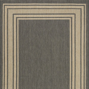 HomeRoots 6' X 9' Charcoal Geometric Area Rug - Stylish Indoor/Outdoor Design for Modern Spaces & Easy Care 572872