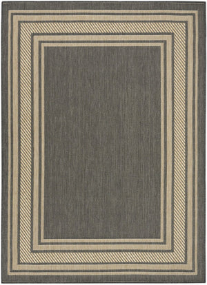 HomeRoots 6' X 9' Charcoal Geometric Area Rug - Stylish Indoor/Outdoor Design for Modern Spaces & Easy Care 572872