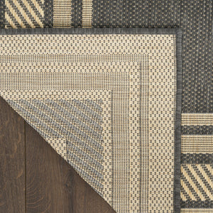 HomeRoots 6' X 9' Charcoal Geometric Area Rug - Stylish Indoor/Outdoor Design for Modern Spaces & Easy Care 572872