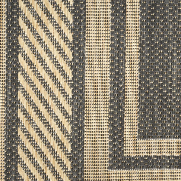 HomeRoots 6' X 9' Charcoal Geometric Area Rug - Stylish Indoor/Outdoor Design for Modern Spaces & Easy Care 572872