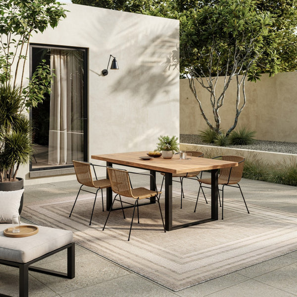 HomeRoots 6' X 9' Gray Geometric Area Rug - Stylish Indoor/Outdoor Design, Durable, Easy Care for Any Space 572873